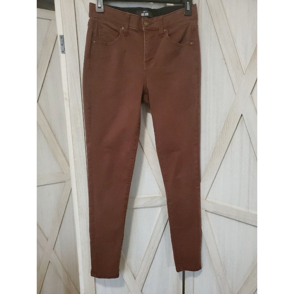 Lularoe With Love Womens Jeans Size 26 Brown Stretch Skinny Elastic Waist